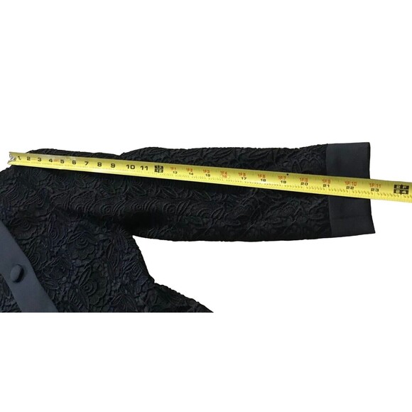 Vtg Gene Roye Womens Lace Evening Formal Jacket Blazer Buttons Black US 8 S Med - Picture 14 of 14
